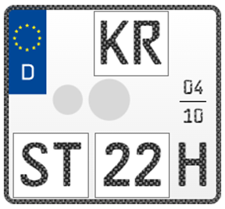 "HISTORISCH-SAISON" Motorrad-Kennzeichen, 180x200 mm (Standard), mit Carbon-Optik