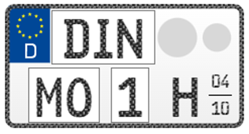 "HISTORISCH-SAISON" Leichtkraftrad-Kennzeichen, 255x130 mm (Standard), mit Carbon-Optik "HISTORISCH-SAISON" Leichtkraftrad-Kennzeichen, 255x130 mm (Standard), mit Carbon-Optik